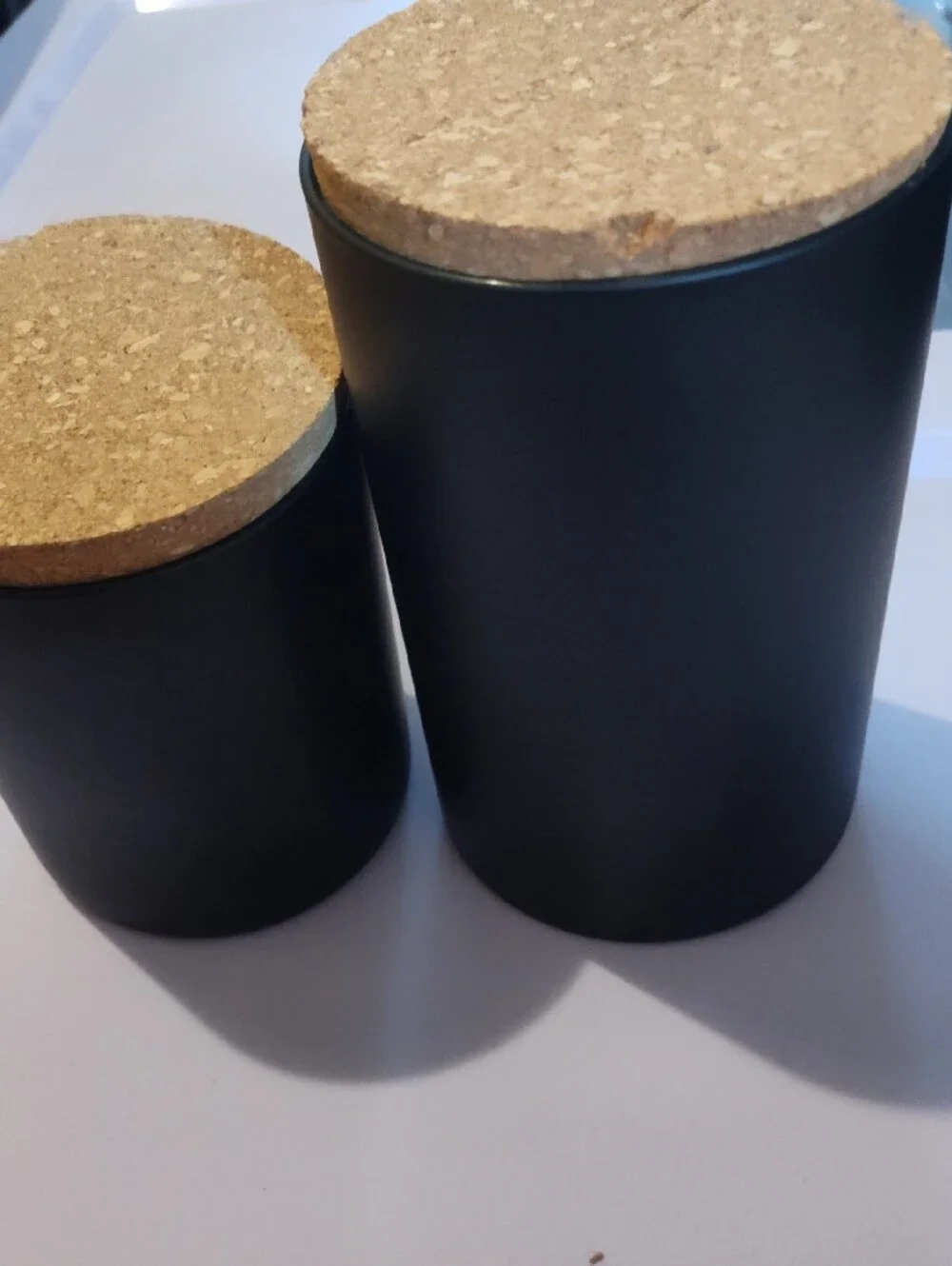 Black Matte Canister Set with Cork Lids - Home Accents